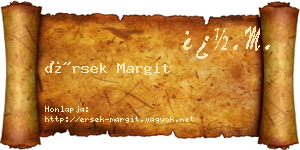 Érsek Margit névjegykártya